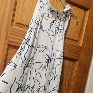 Stylish White and Blue Kids Dress